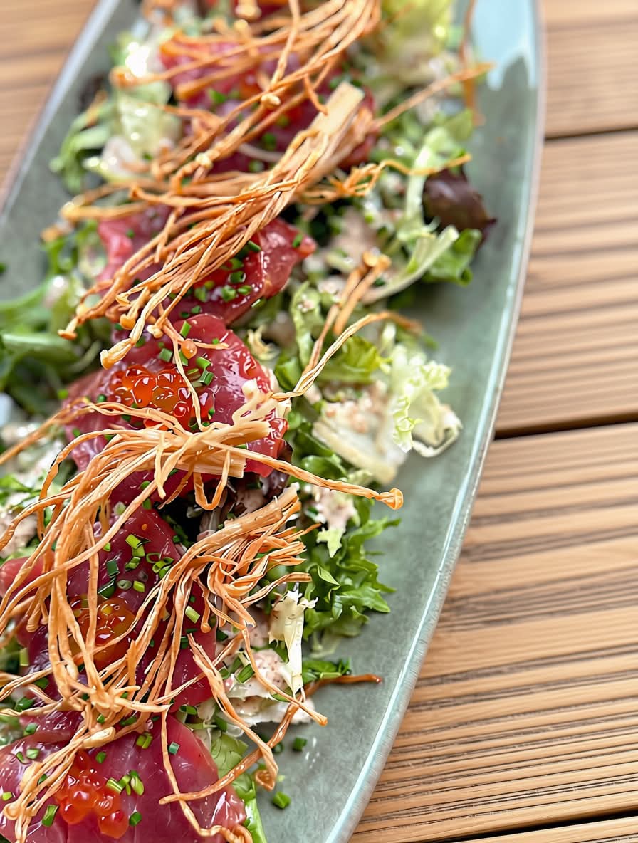 Bluefin tuna sashimi salads